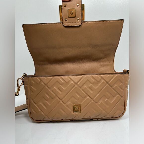 Fendi Baguette Zucca Shoulder Bag Medium brown Leather - Picture 7 of 14
